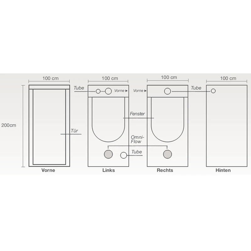 HOMEbox Ambient Q100+ Plus 100 X 100 X 220 Cm - immagine 3