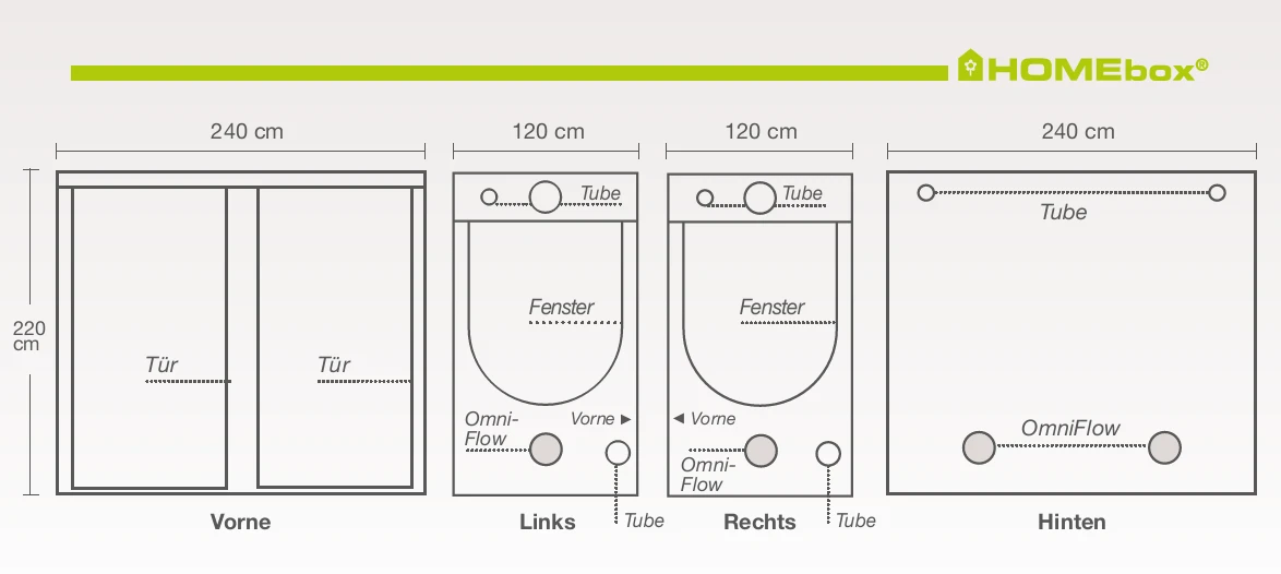 HOMEbox Ambient R240+ Plus 240 X 120 X 220 Cm